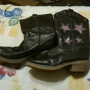Rodeo Ropers girls leather cowboy boots
